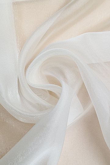 Voile-Vorhang CREME GLÄNZEND 896