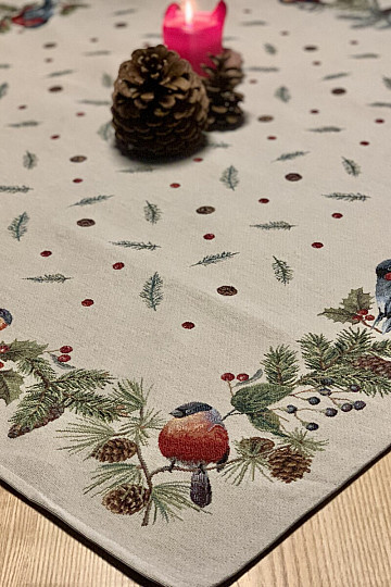 Gobelin-Tischdecke und Schal BULL BIRD