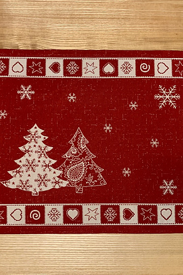 Gedeckter Weihnachtsbaum rot