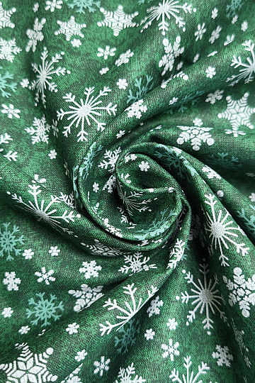 Baumwollstoff WEIHNACHTSGRÜNE FLAKES II