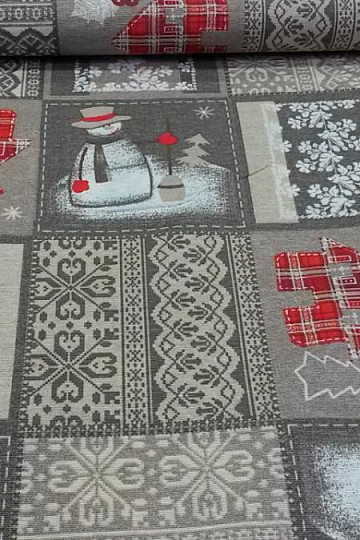 Dekorationsstoff Weihnachten SCHNEEMANN I.