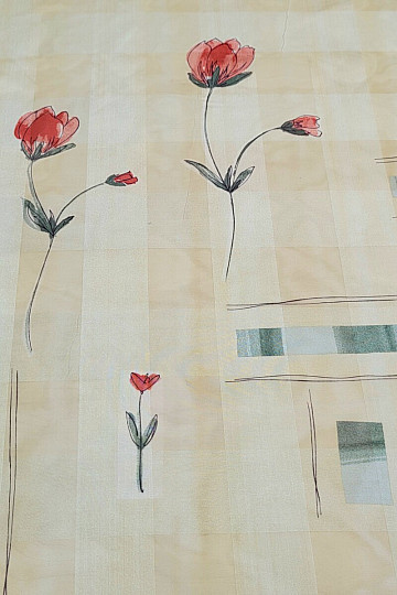 Vorhang GELB MIT BLUMEN