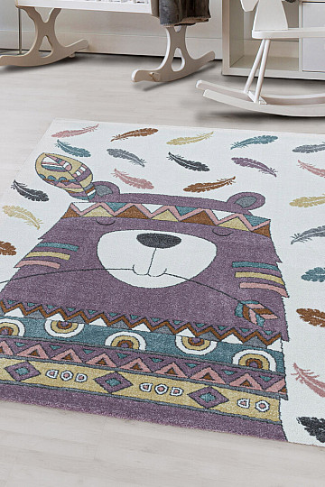 Luxuriöser Kinderteppich FUNNY indisch lila