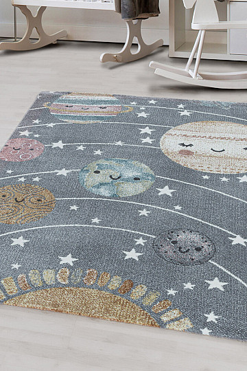 Luxuriöser Kinderteppich FUNNY space grey