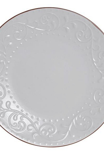 Teller flach WHITE RELIEF 27,5x2cm weiß