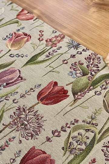 Gobelin-Tischdecke, Schal Frühlingstulpen