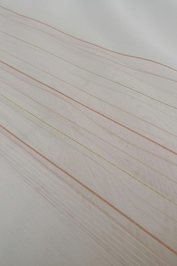 Voile-Vorhang grün-kupferfarbene Streifen