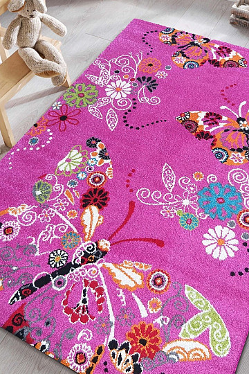 Kinderteppich MONDO 114 Schmetterlinge - rosa