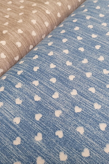 Dekostoff Naira Herzen blau