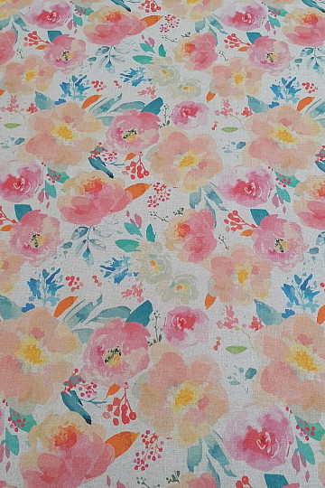 Dekostoff Pastell Blumen