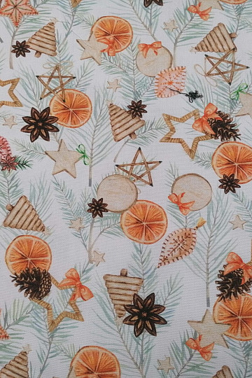 Weihnachtsdekostoff Getrocknete Orangen