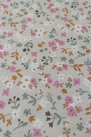 Baumwollstoff Zalia Blumen natur