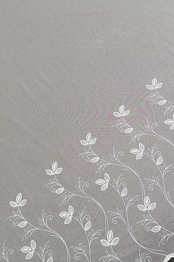 Luxuriöser bestickter weißer Vorhang - Blume 11775