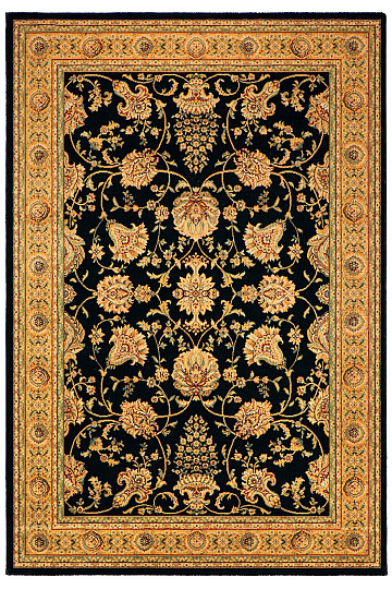 Luxuriöser Wollteppich JENEEN 520 schwarz