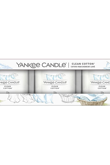 Duftkerze YANKEE CANDLE CLEAN COTTON SET 3-tlg