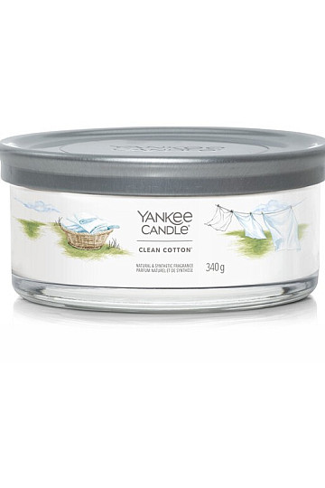 Kerze YANKEE CANDLE Duft CLEAN COTTON TUMBER MEDIUM 5 DOCHTE