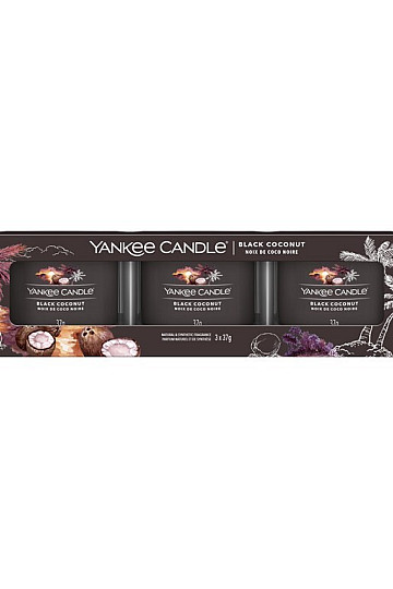 Kerze YANKEE CANDLE Duft BLACK COCONUT SET von 3 Stück