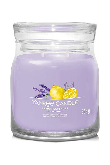YANKEE CANDLE - ZITRONE LAVENDEL GLAS MITTELMITTEL 2 Dochte