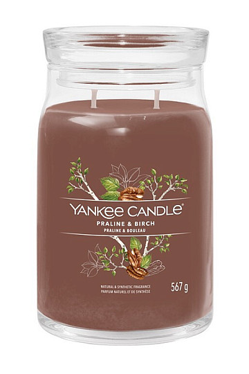 Kerze YANKEE CANDLE Duft PRALINE und BIRCH GLASS LARGE 2 Dochte