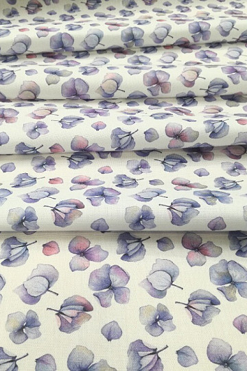 Dekostoff Lila Blumen