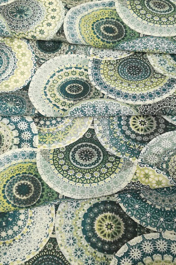 Dekostoff MANDALA blau grün