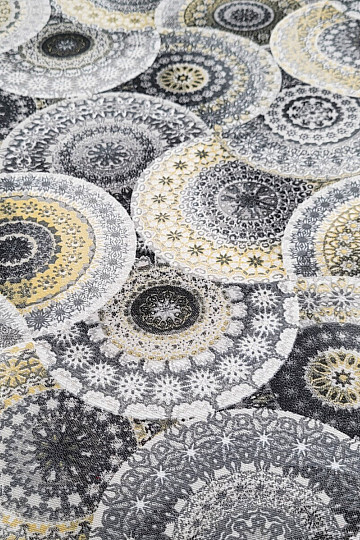 Dekostoff MANDALA grau