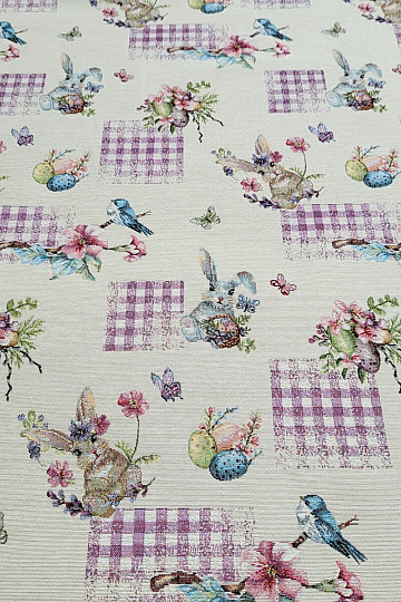 Gobelinstoff OSTERHASEN FLIEDER