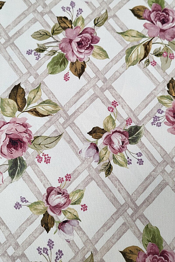 Dekorationsstoff CASTLE ROSE GRID