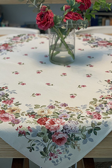 Gobelin-Tischdecke und Schal RANDSTRAUSS
