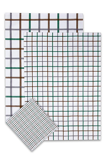 Jacquard-Geschirrtücher MIX CHECK GREEN