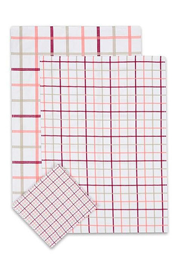 Jacquard-Geschirrtücher LACHS-KARIER-MIX