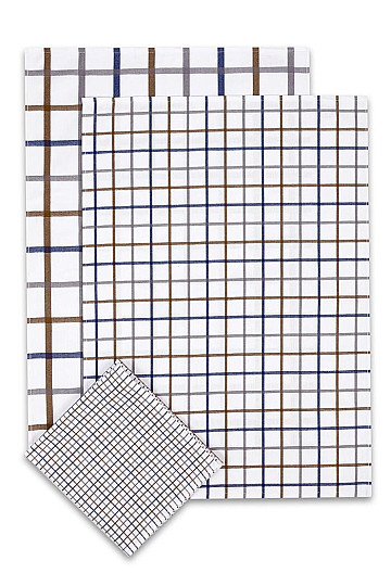 Jacquard-Handtücher MIX CHECK BLAU