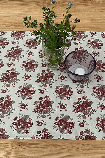 Tischdecke und Schal TOSCANA VALERY FLOWER BORDO