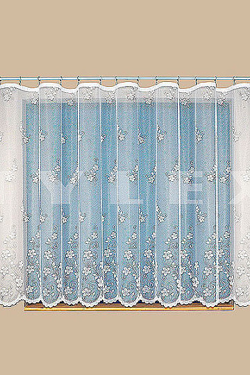 Jacquard-Vorhang A3466 CLIPING FLOWERS weiß