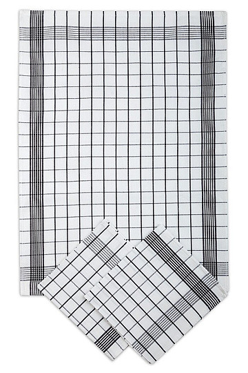 Handtücher Baumwolle WEISS-SCHWARZ