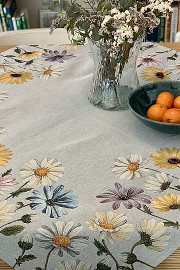 Gobelin-Tischdecke und Schal DAISY II
