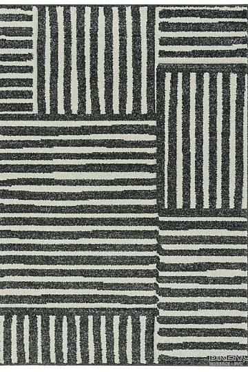 Stück Teppich PORTLAND weiß und schwarz