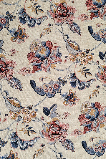 Dekostoff INDISCHE BLUMEN beige