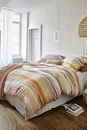 IRISETTE luxuriöser Baumwollsatin MAGIC 50 orange Streifen