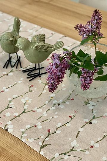 Tischdecke und Schal NOA Twigs klein rosa