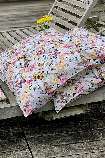 Französische Bettwäsche aus Baumwollsatin SCHMETTERLINGE