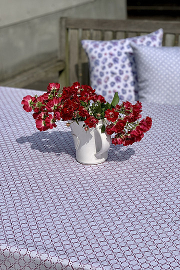 Tischdecke und Schal MONTANA ALTES ROSA GITTER