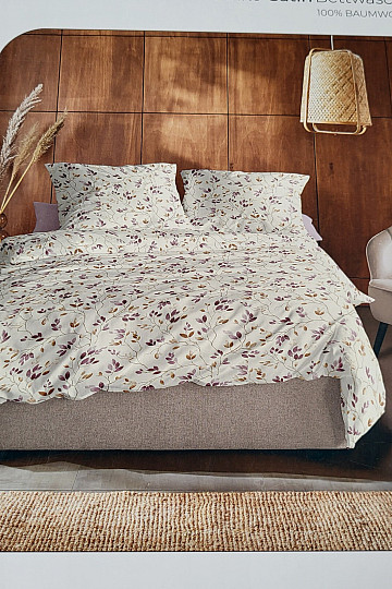 IRISETTE Luxus-Baumwollsatin WAVE 8565-60 BRANCHES creme