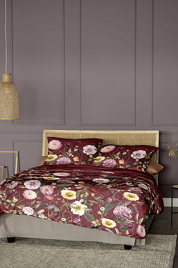IRISETTE luxuriöser Baumwollsatin WAVE 8576-60 ROSE BORDEAUX