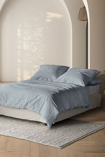 IRISETTE Luxus Baumwollsatin PARIS 8000-20 BLAU-GRAU