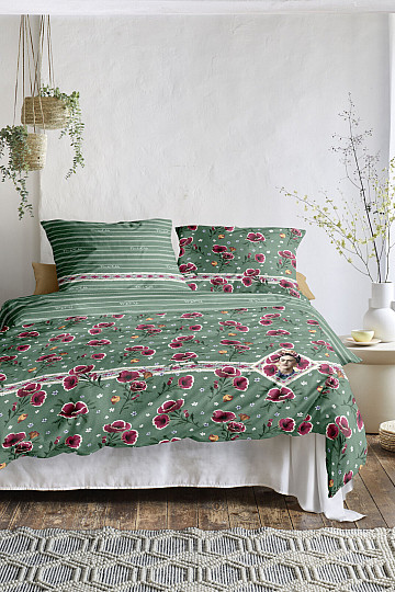 IRISETTE luxuriöser Baumwollsatin FRIDA KAHLO – POPPIES