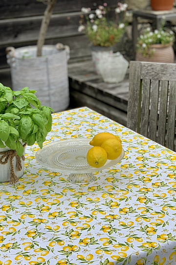 Tischdecke und Schal ZITRONENFREUDE