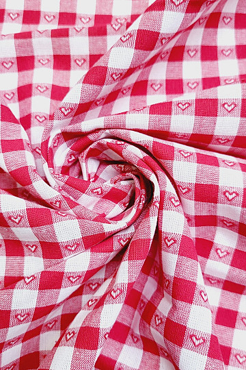 Dekorationsstoff KANAFAS SOFI HERZ rot