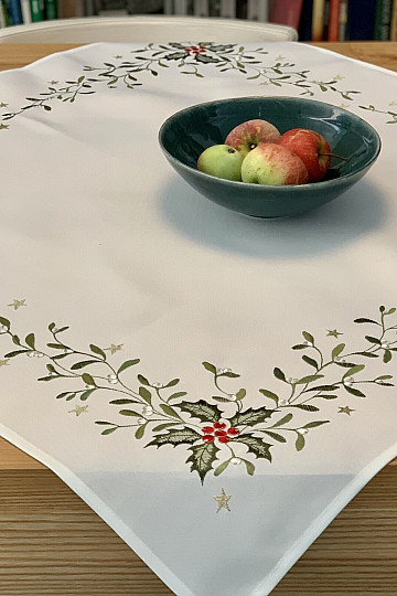Tischdecke ZWEIGE Mistel bestickt