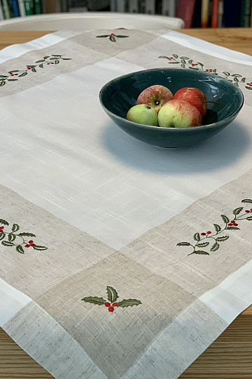 Tischdecke Zweige Mistelrahmen